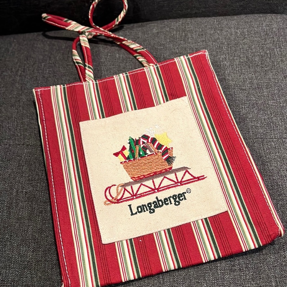 Longaberger canvas bag.  Christmas theme.